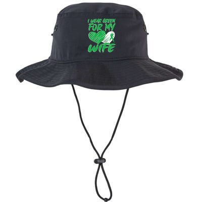 I Wear Green For My Wife Mental Health Awareness Ribbon Heart Bucket Hat