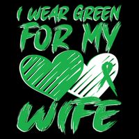 I Wear Green For My Wife Mental Health Awareness Ribbon Heart Bucket Hat