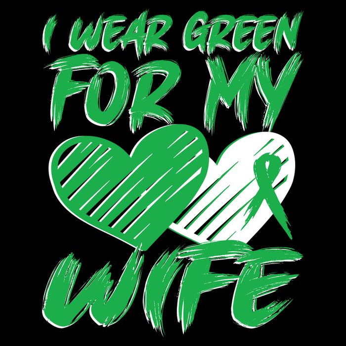 I Wear Green For My Wife Mental Health Awareness Ribbon Heart Bucket Hat