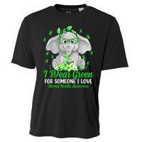 I Wear Green For Mental Health Awareness Ribbon Elephant Cooling Performance Crew T-Shirt