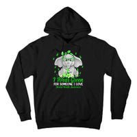 I Wear Green For Mental Health Awareness Ribbon Elephant Tall Hoodie