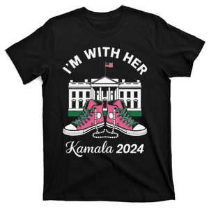 Im With Her Kamala Pin.K Chucks And Pearls Kamala 2024 T-Shirt