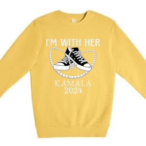 IM With Her Kamala Chucks And Pearls Election 2024 Premium Crewneck Sweatshirt