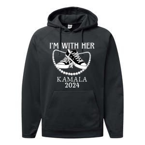 IM With Her Kamala Chucks And Pearls Election 2024 Performance Fleece Hoodie