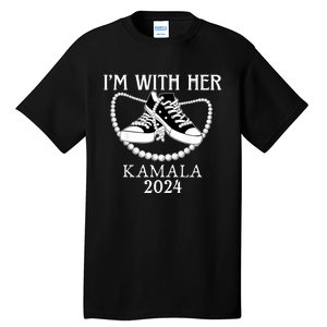 IM With Her Kamala Chucks And Pearls Election 2024 Tall T-Shirt