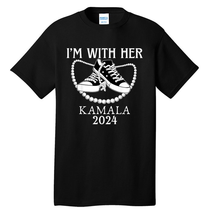 IM With Her Kamala Chucks And Pearls Election 2024 Tall T-Shirt