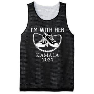 IM With Her Kamala Chucks And Pearls Election 2024 Mesh Reversible Basketball Jersey Tank