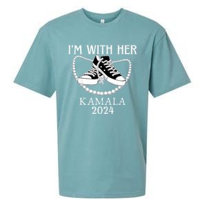 IM With Her Kamala Chucks And Pearls Election 2024 Sueded Cloud Jersey T-Shirt