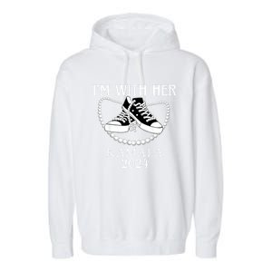 IM With Her Kamala Chucks And Pearls Election 2024 Garment-Dyed Fleece Hoodie