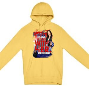 IM With Her Kamala For President Less Cat Lady Kamala Gift Premium Pullover Hoodie