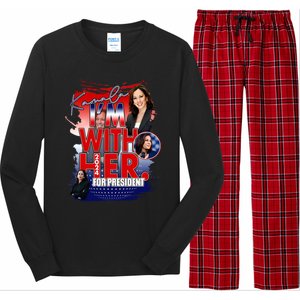 IM With Her Kamala For President Less Cat Lady Kamala Gift Long Sleeve Pajama Set