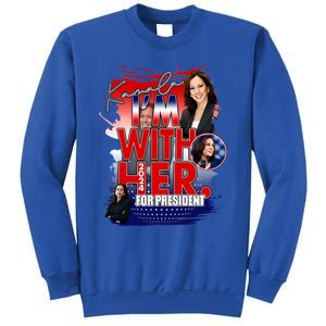 IM With Her Kamala For President Less Cat Lady Kamala Gift Sweatshirt