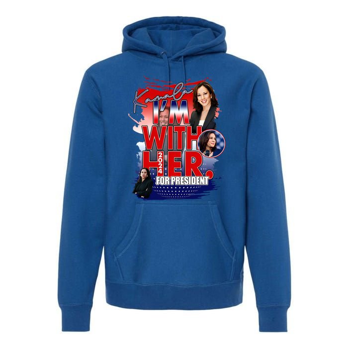 IM With Her Kamala For President Less Cat Lady Kamala Gift Premium Hoodie