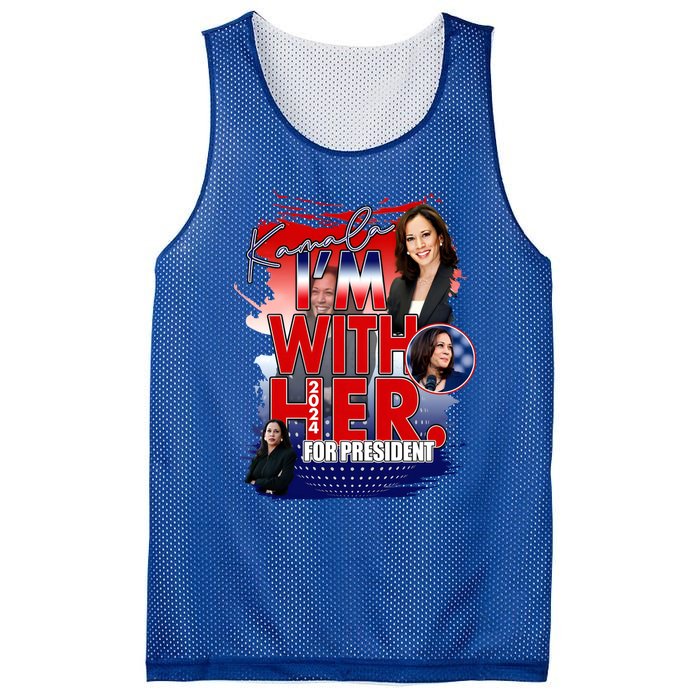 IM With Her Kamala For President Less Cat Lady Kamala Gift Mesh Reversible Basketball Jersey Tank