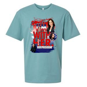 IM With Her Kamala For President Less Cat Lady Kamala Gift Sueded Cloud Jersey T-Shirt