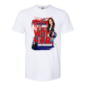 IM With Her Kamala For President Less Cat Lady Kamala Gift Softstyle CVC T-Shirt