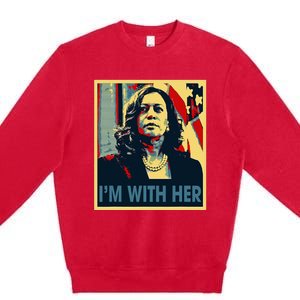 IM With Her Kamala Vote For 2024 President Kamala Harris Premium Crewneck Sweatshirt