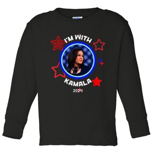 IM With Her Kamala Vote For 2024 President Kamala Harris Toddler Long Sleeve Shirt