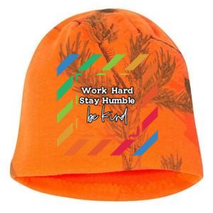 Inspirational Work Hard Stay Humble Quote Motivational Funny Gift Kati - Camo Knit Beanie