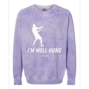 I'm well hung funny fishing graphic design Colorblast Crewneck Sweatshirt