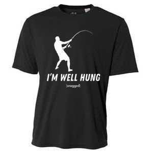 I'm well hung funny fishing graphic design Cooling Performance Crew T-Shirt