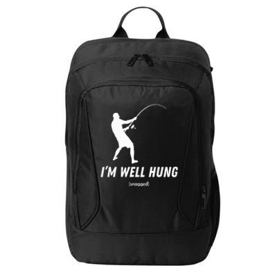 I'm well hung funny fishing graphic design City Backpack