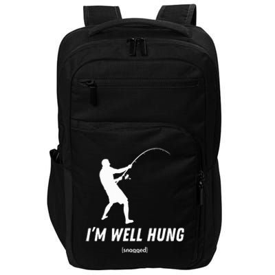 I'm well hung funny fishing graphic design Impact Tech Backpack