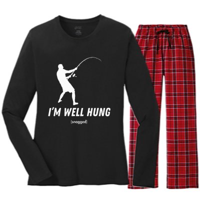 I'm well hung funny fishing graphic design Women's Long Sleeve Flannel Pajama Set 