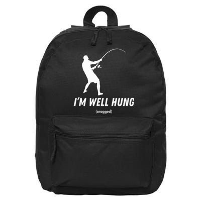 I'm well hung funny fishing graphic design 16 in Basic Backpack