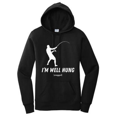 I'm well hung funny fishing graphic design Women's Pullover Hoodie