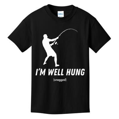 I'm well hung funny fishing graphic design Kids T-Shirt