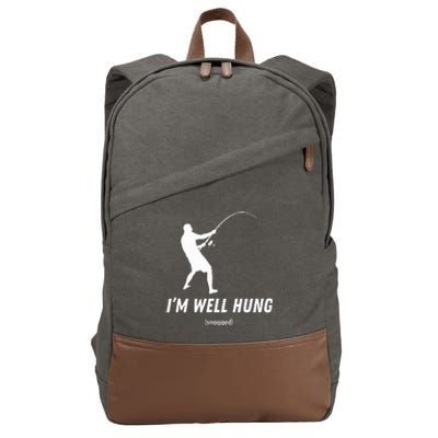 I'm well hung funny fishing graphic design Cotton Canvas Backpack