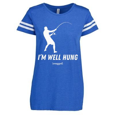 I'm well hung funny fishing graphic design Enza Ladies Jersey Football T-Shirt