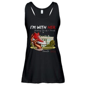 IM With Her Chucks & Pearls Kamala 2024 Ladies Essential Flowy Tank