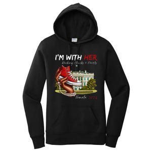 IM With Her Chucks & Pearls Kamala 2024 Women's Pullover Hoodie