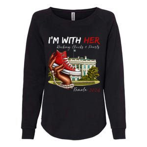 IM With Her Chucks & Pearls Kamala 2024 Womens California Wash Sweatshirt