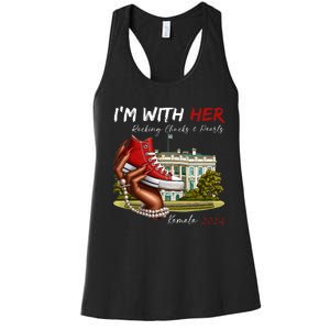 IM With Her Chucks & Pearls Kamala 2024 Women's Racerback Tank