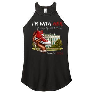 IM With Her Chucks & Pearls Kamala 2024 Women's Perfect Tri Rocker Tank