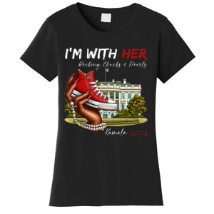 IM With Her Chucks & Pearls Kamala 2024 Women's T-Shirt