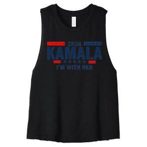 IM With Her Kamala Vote For 2024 President Kamala Harris Women's Racerback Cropped Tank