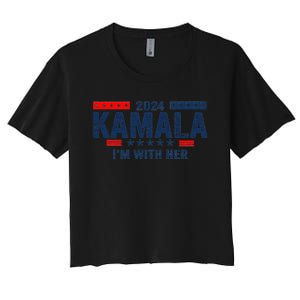 IM With Her Kamala Vote For 2024 President Kamala Harris Women's Crop Top Tee