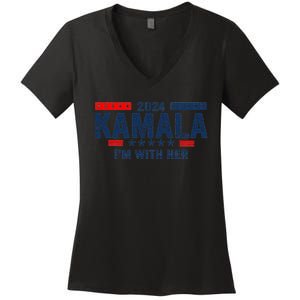 IM With Her Kamala Vote For 2024 President Kamala Harris Women's V-Neck T-Shirt