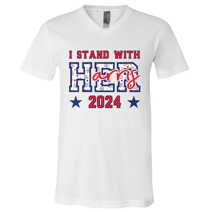 Im With Her President Kamala Election V-Neck T-Shirt