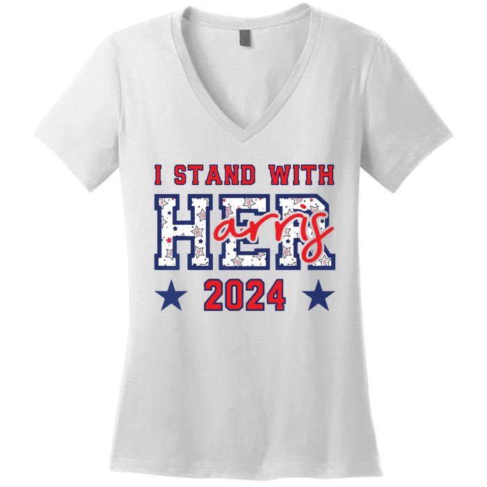 Im With Her President Kamala Election Women's V-Neck T-Shirt