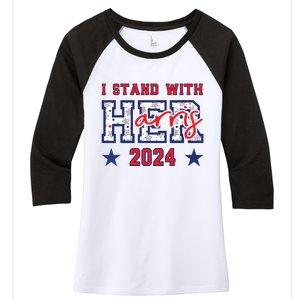 Im With Her President Kamala Election Women's Tri-Blend 3/4-Sleeve Raglan Shirt