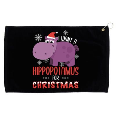 I Want Hippopotamus For Christmas Xmas Hippo Lover Gift Great Gift Grommeted Golf Towel