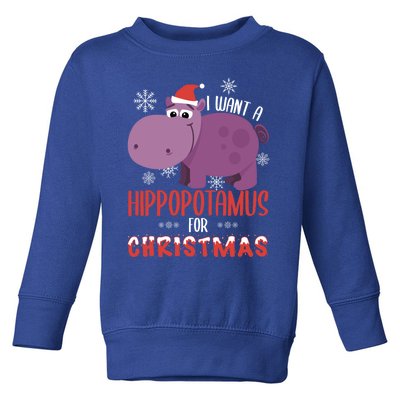 I Want Hippopotamus For Christmas Xmas Hippo Lover Gift Great Gift Toddler Sweatshirt