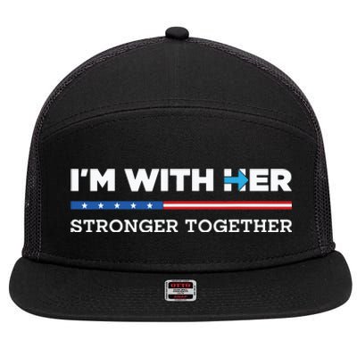 Im With Her Stronger Together Kamala Harris 2024 7 Panel Mesh Trucker Snapback Hat