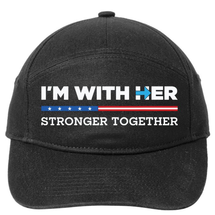 Im With Her Stronger Together Kamala Harris 2024 7-Panel Snapback Hat