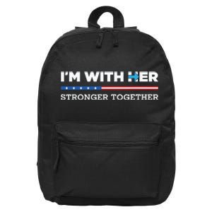 Im With Her Stronger Together Kamala Harris 2024 16 in Basic Backpack